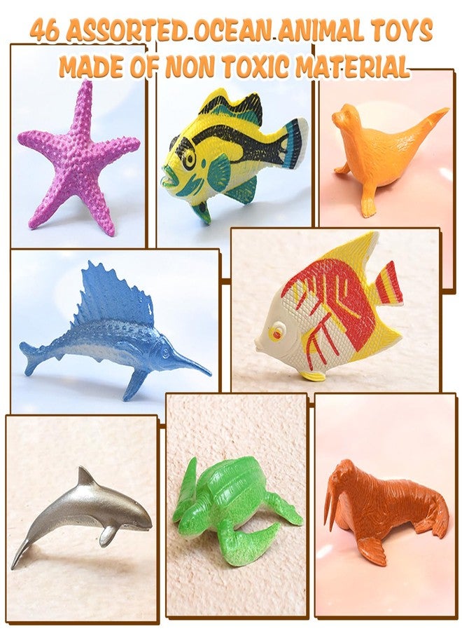 FXMHEHBB 46 Pack Mini Ocean Sea Animals Toys, Assorted Vinyl Plastic Ocean Animal Figures Sea Creatures Toys for Kids Party Favors Educational Toy - Image 4